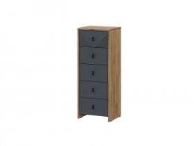 Комод 5ящ. Байкал (дуб крафт золотой/графит) в Эсэ-Хайе - ehseh-hajya.mebel-nsk.ru | фото