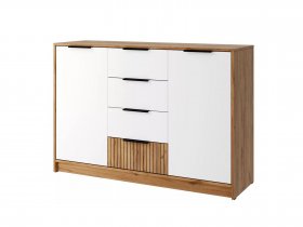 Комод КМ-002 Ивис (дуб крафт золотой/белый) в Эсэ-Хайе - ehseh-hajya.mebel-nsk.ru | фото