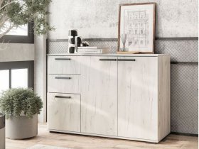 Комод Стандарт-3 NEW (дуб крафт белый) в Эсэ-Хайе - ehseh-hajya.mebel-nsk.ru | фото