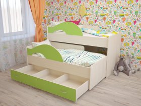 Кровать детская двухуровневая Радуга 80*160 в Эсэ-Хайе - ehseh-hajya.mebel-nsk.ru | фото