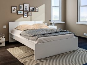 Кровать двуспальная 1,4м Леон СБ-3368 (белый) в Эсэ-Хайе - ehseh-hajya.mebel-nsk.ru | фото
