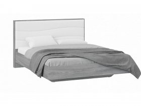 Кровать двуспальная 1,6 м «Миранда» Тип 1 (Дуб Гамильтон/Белый глянец) в Эсэ-Хайе - ehseh-hajya.mebel-nsk.ru | фото