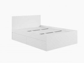 Кровать двуспальная с ящиками 1,4м Мадера-М1400 (белый) в Эсэ-Хайе - ehseh-hajya.mebel-nsk.ru | фото