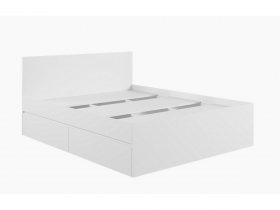 Кровать двуспальная с ящиками 1,6м Мадера-М1600 (белый) в Эсэ-Хайе - ehseh-hajya.mebel-nsk.ru | фото