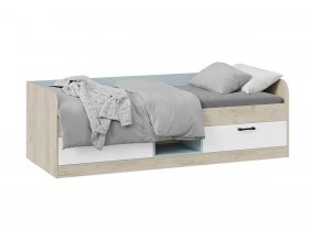 Кровать комбинированная «Оливер» Тип 1 401.003.000 (дуб крафт серый/белый/серо-голубой) в Эсэ-Хайе - ehseh-hajya.mebel-nsk.ru | фото