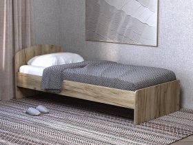 Кровать односпальная 80 с низкой спинкой (дуб крафт серый) в Эсэ-Хайе - ehseh-hajya.mebel-nsk.ru | фото