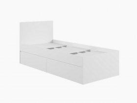 Кровать односпальная с ящиками 0,9м Мадера-М900 (белый) в Эсэ-Хайе - ehseh-hajya.mebel-nsk.ru | фото