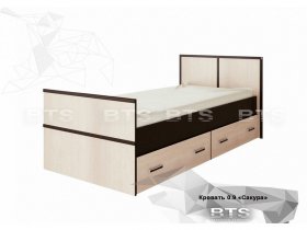Кровать односпальная с ящиками 0,9м Сакура (BTS) в Эсэ-Хайе - ehseh-hajya.mebel-nsk.ru | фото