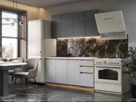 Кухонный гарнитур Ника 1,6 м (графит/серый софт) в Эсэ-Хайе - ehseh-hajya.mebel-nsk.ru | фото