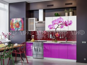 Кухонный гарнитур Орхидея (фиолетовый) в Эсэ-Хайе - ehseh-hajya.mebel-nsk.ru | фото