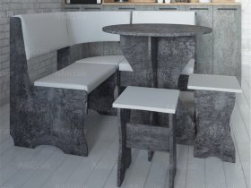Кухонный уголок Лотос  (цемент темный к/з White) в Эсэ-Хайе - ehseh-hajya.mebel-nsk.ru | фото
