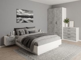 Модульная спальня Гамма (белый/цемент) в Эсэ-Хайе - ehseh-hajya.mebel-nsk.ru | фото