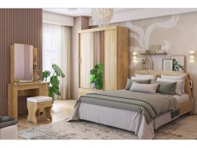 Модульная спальня Виктория-1 (дуб крафт золотой) в Эсэ-Хайе - ehseh-hajya.mebel-nsk.ru | фото