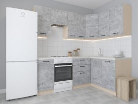 Модульная угловая кухня 1,4м*2,1м Лада (цемент) в Эсэ-Хайе - ehseh-hajya.mebel-nsk.ru | фото