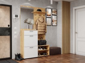 Прихожая Монтана (дуб крафт золотой/белый) в Эсэ-Хайе - ehseh-hajya.mebel-nsk.ru | фото