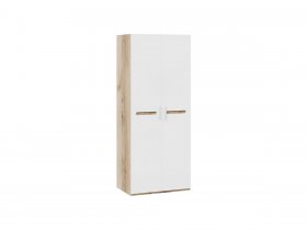 Шкаф двухстворчатый для одежды «Фьюжн» (белый глянец/дуб делано) в Эсэ-Хайе - ehseh-hajya.mebel-nsk.ru | фото