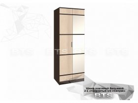 Шкаф двухстворчатый с зеркалом платяной-бельевой Сакура (BTS) в Эсэ-Хайе - ehseh-hajya.mebel-nsk.ru | фото