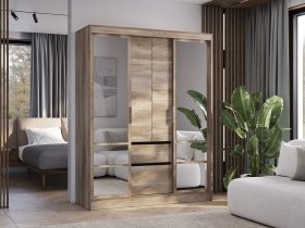 Шкаф-купе ШКК-06 Энигма (венге/дуб каньон) в Эсэ-Хайе - ehseh-hajya.mebel-nsk.ru | фото