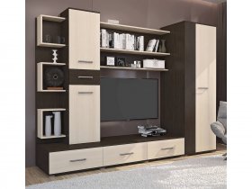 Стенка Верона (дуб венге/дуб молочный) в Эсэ-Хайе - ehseh-hajya.mebel-nsk.ru | фото