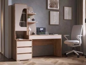 Стол компьютерный Пифагор (дуб вотан/кашемир) в Эсэ-Хайе - ehseh-hajya.mebel-nsk.ru | фото