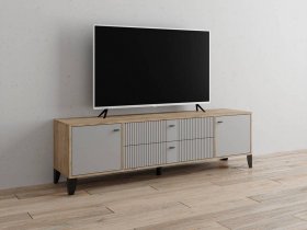 Тумба под ТВ Парус-10 (дуб крафт серый/серый) в Эсэ-Хайе - ehseh-hajya.mebel-nsk.ru | фото