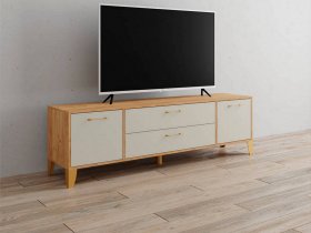 Тумба под ТВ Парус-13 (дуб крафт золотой/кашемир) в Эсэ-Хайе - ehseh-hajya.mebel-nsk.ru | фото