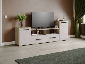 Тумба под ТВ Парус-2 (дуб крафт серый/кашемир) в Эсэ-Хайе - ehseh-hajya.mebel-nsk.ru | фото